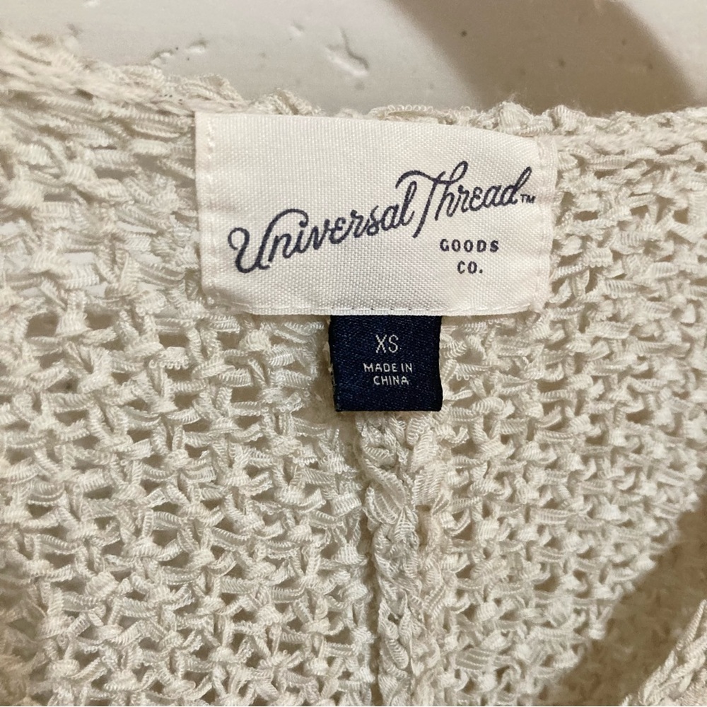 Universal Thread Cream Tan Sweater Tan Knit Woven Women’s Size XS - S Small - Picture 3 of 9